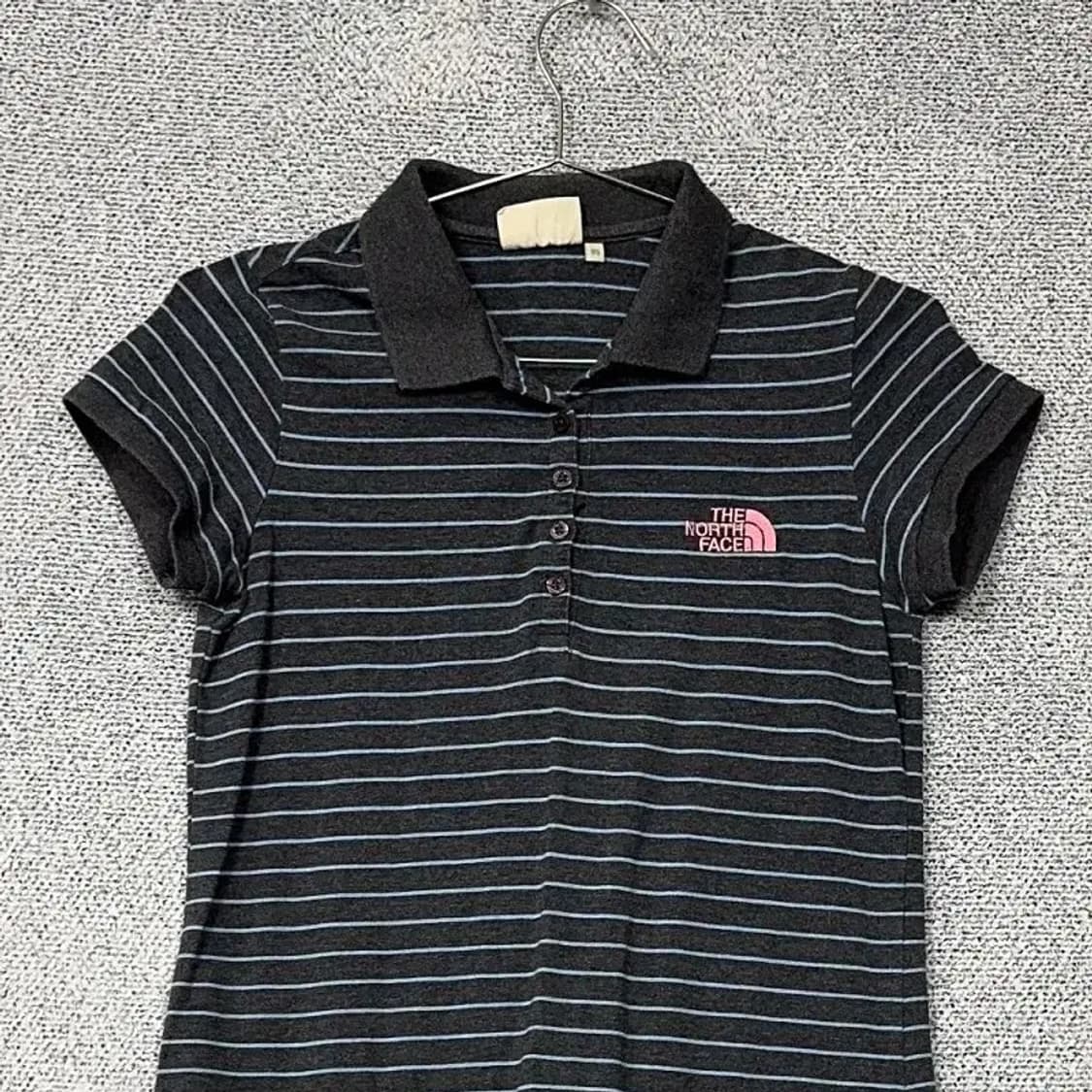 노스페이스 스트라이프 블랙 로고 반팔 카라 원피스 85 상품이미지3