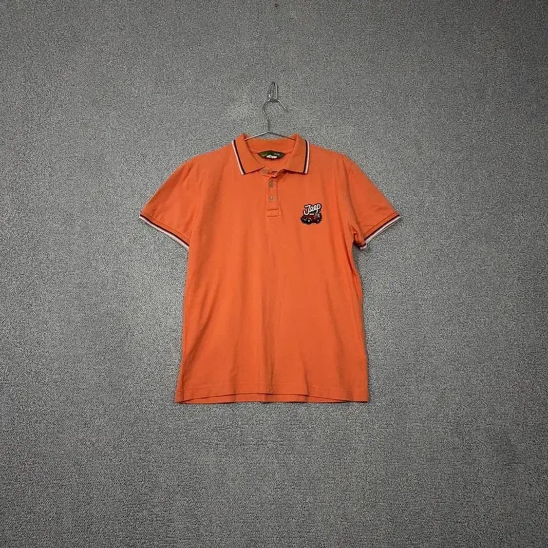 지프 오렌지 빈티지 자수 로고 반팔 카라티 M 상품이미지1