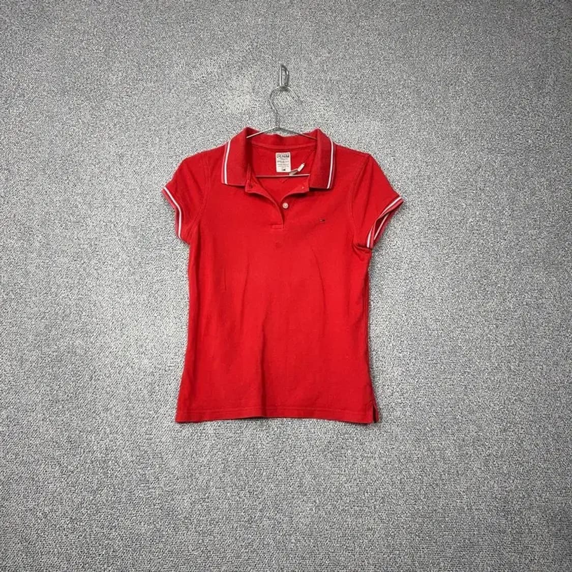 타미힐피거 레드 스키니핏 반팔 카라티 MEDIUM 상품이미지1