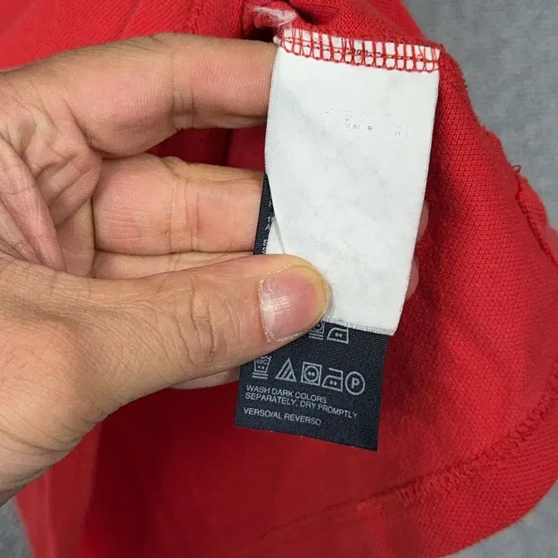 타미힐피거 레드 스키니핏 반팔 카라티 MEDIUM 상품이미지6