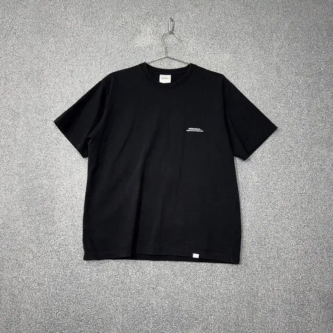 노매뉴얼 블랙 로고 박스핏 반팔 티 M 상품이미지1