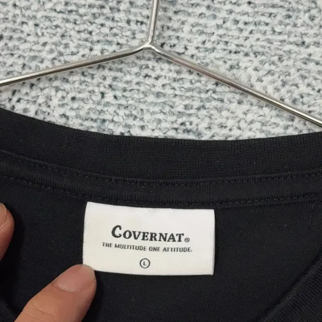 커버낫 블랙 프린팅 반팔 티 L 상품이미지3