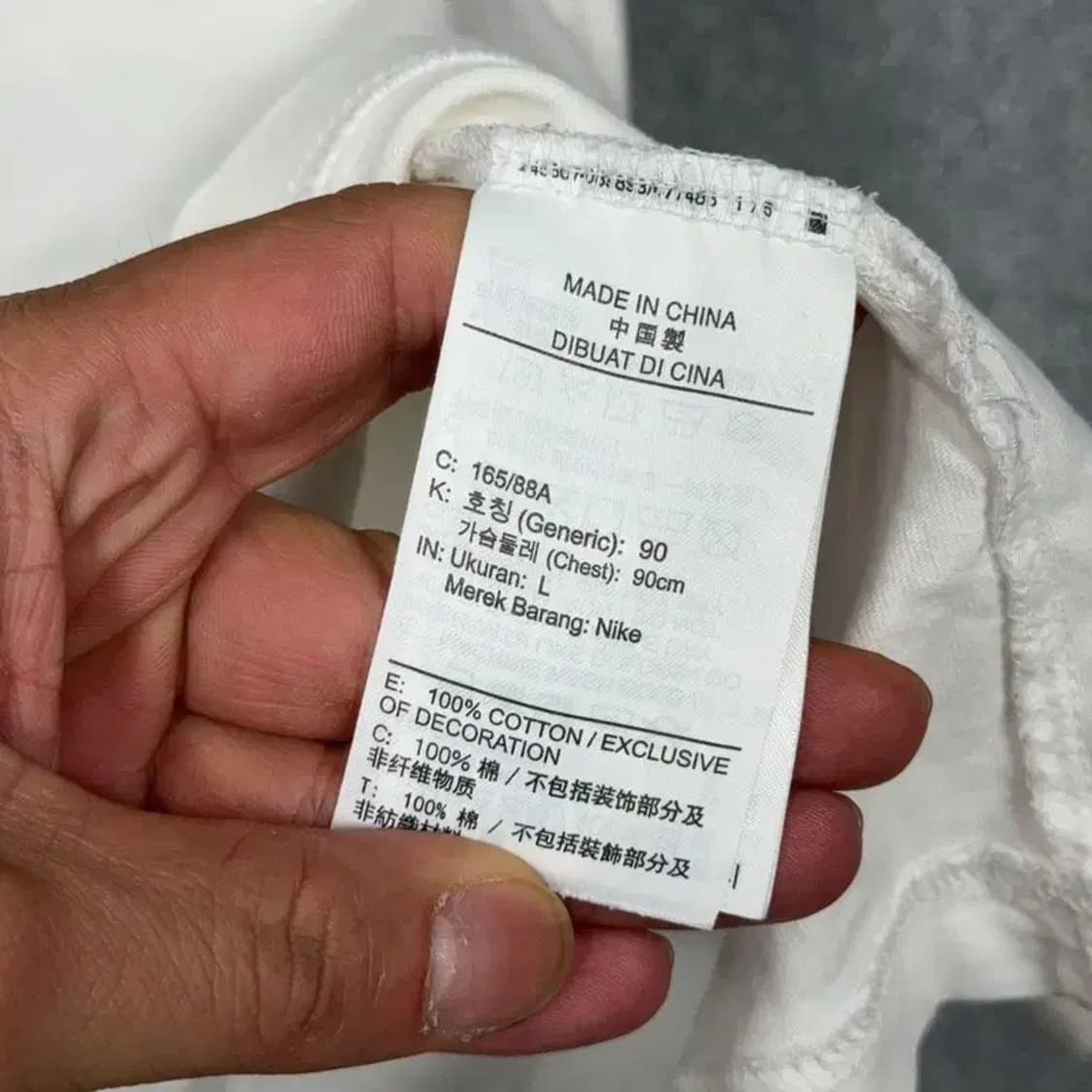 나이키 프린팅 화이트 반팔 티 L 상품이미지4