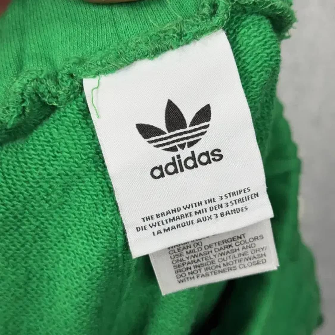 아디다스 그린 불꽃 로고 삼선 코튼 반바지 S 상품이미지3