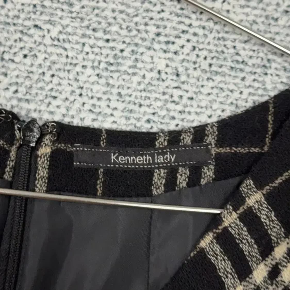 케네스 레이디 캐주얼 체크 블랙 원피스 38 상품이미지5