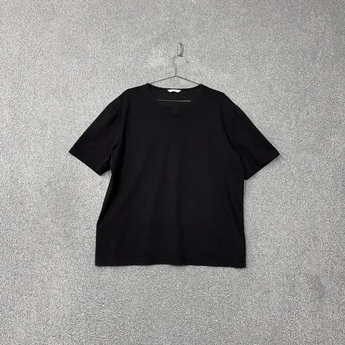 마인드브릿지 블랙 무지 오버핏 반팔 티 110 상품이미지1