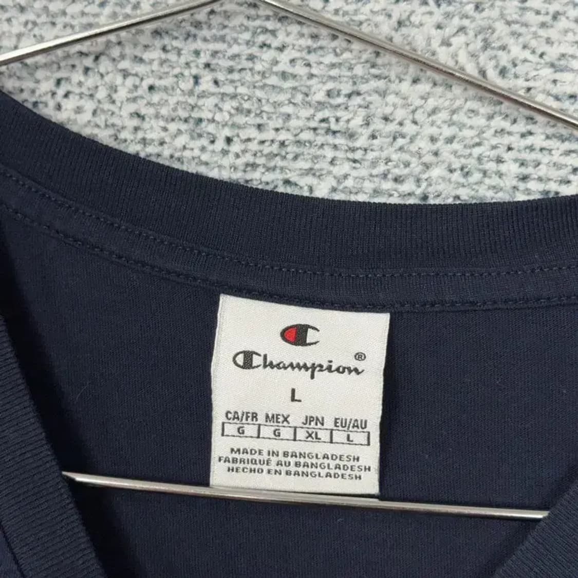 챔피온 네이비 스펠 로고 반팔 티 L 상품이미지5