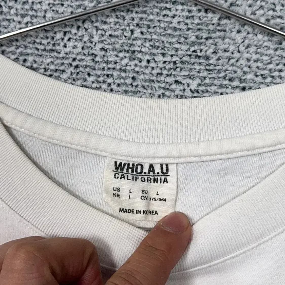 후아유 캐주얼 화이트 반팔 티 L 상품이미지3