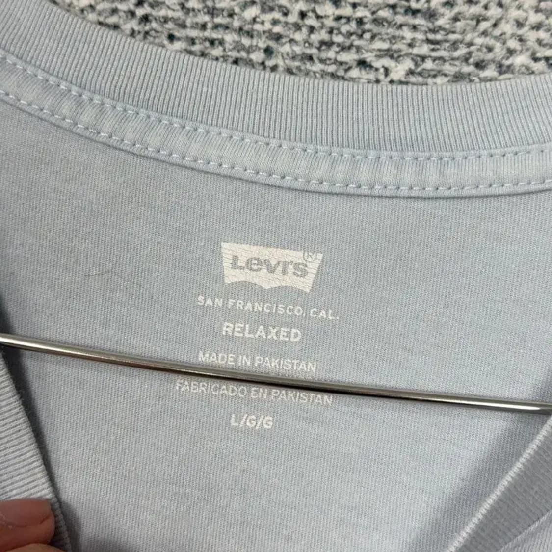 리바이스 프린팅 라이트 블루 반팔 티 L 상품이미지4