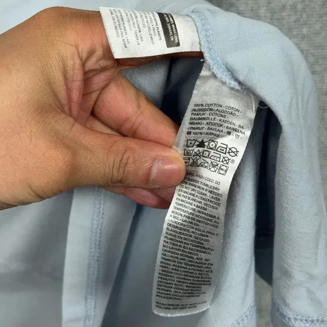 리바이스 프린팅 라이트 블루 반팔 티 L 상품이미지5