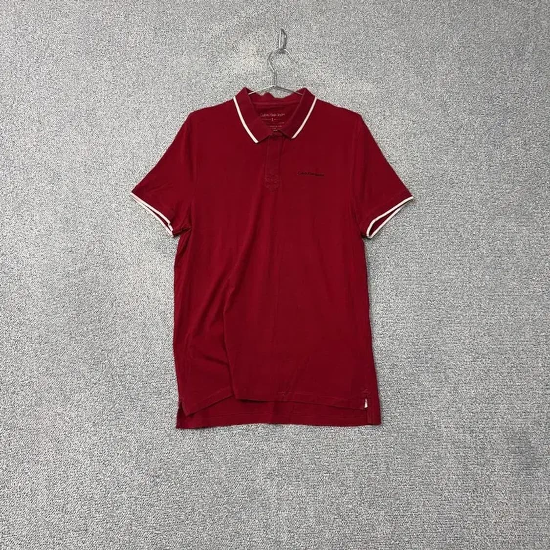 캘빈클라인 남성 캐주얼 로고 레드 카라티 L 상품이미지1