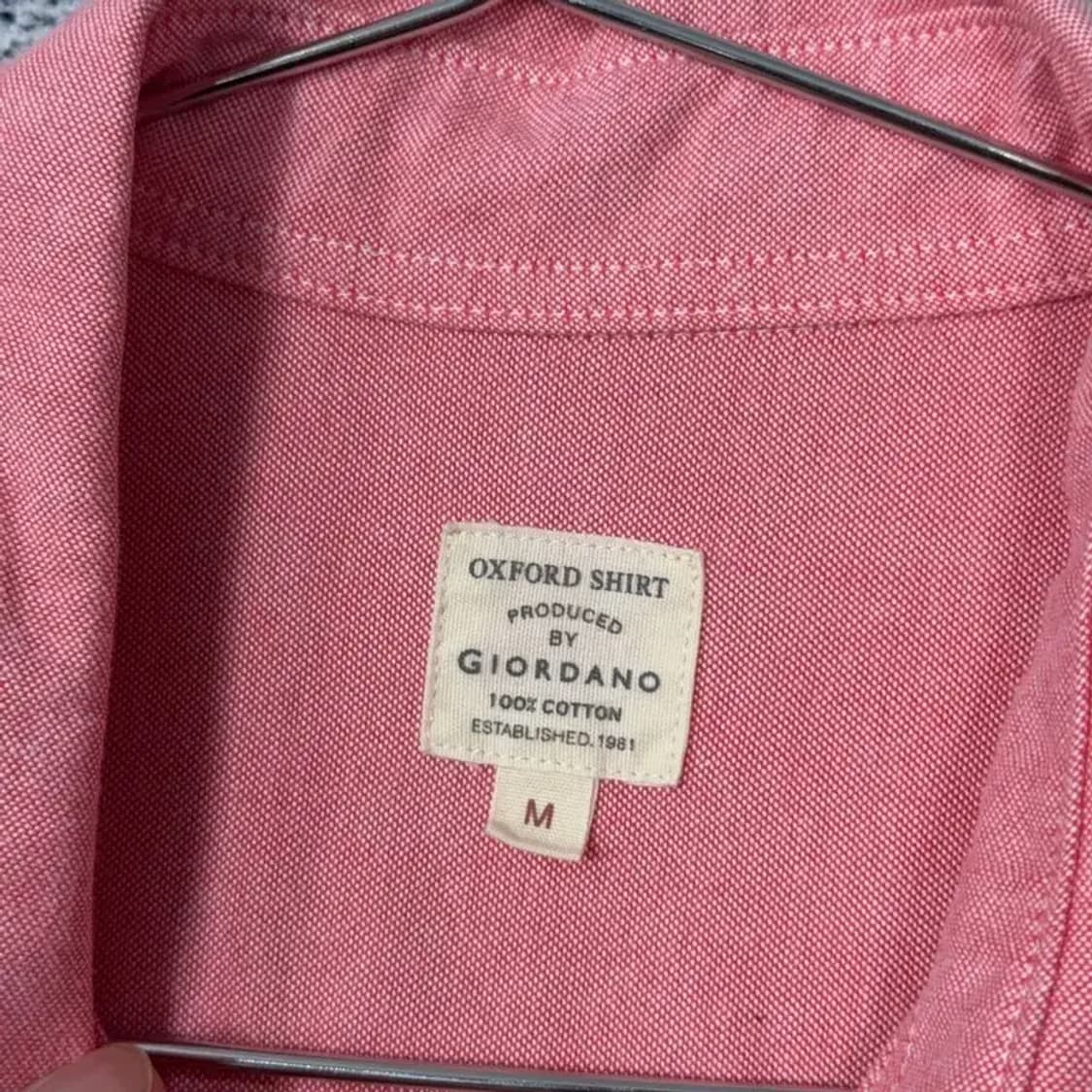 지오다노 핑크 남성 캐주얼 셔츠 M 상품이미지3