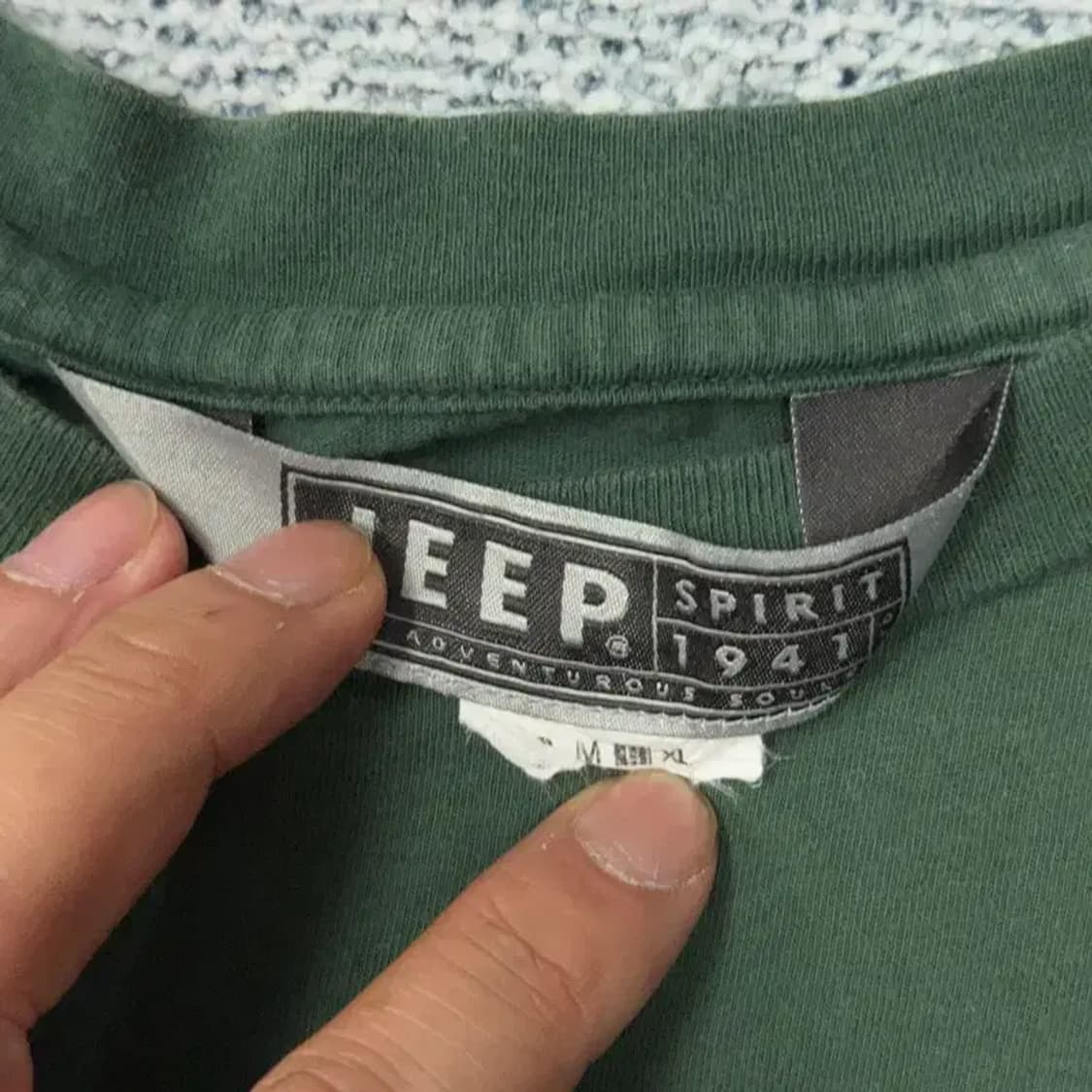 지프 프린팅 로고 그린 반팔 티 L 상품이미지5