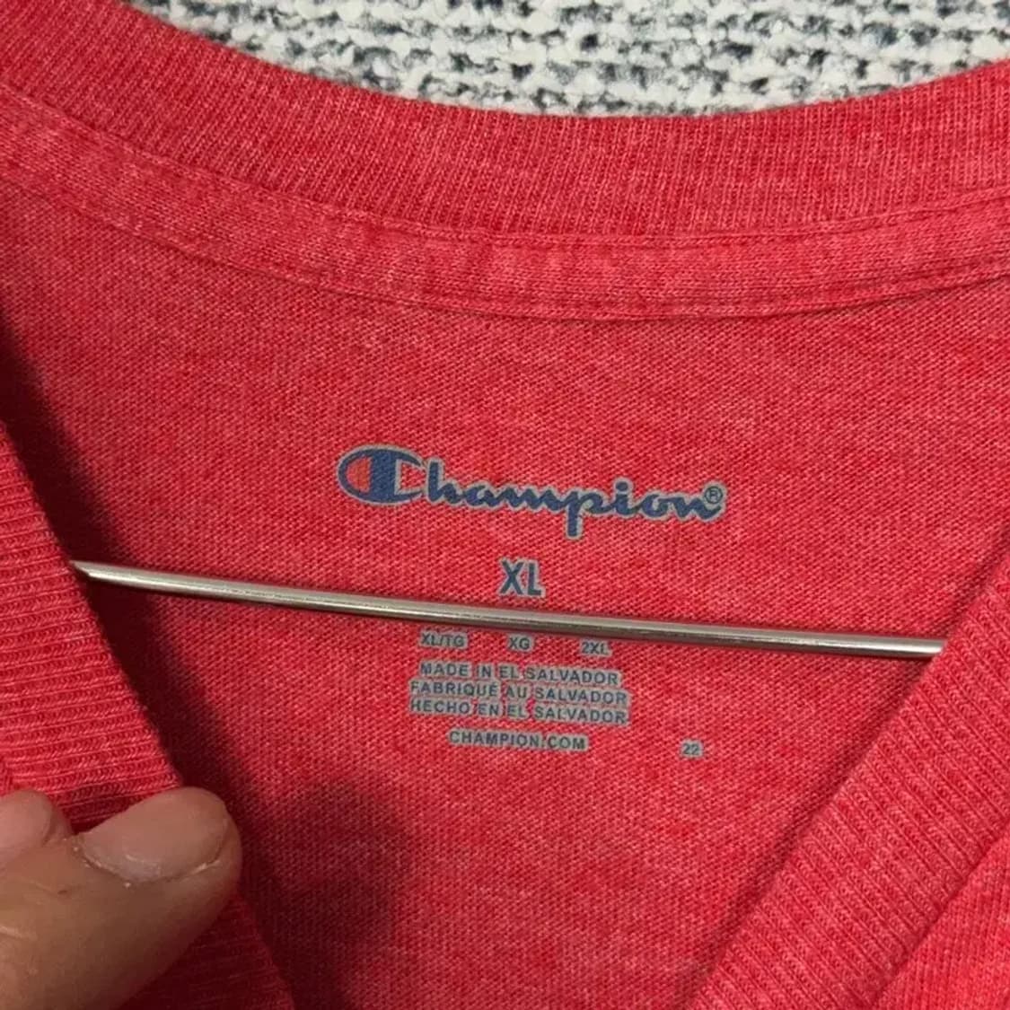 챔피온 프린팅 레드 반팔 티 XL 상품이미지3
