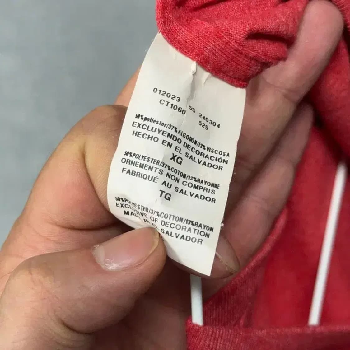 챔피온 프린팅 레드 반팔 티 XL 상품이미지4