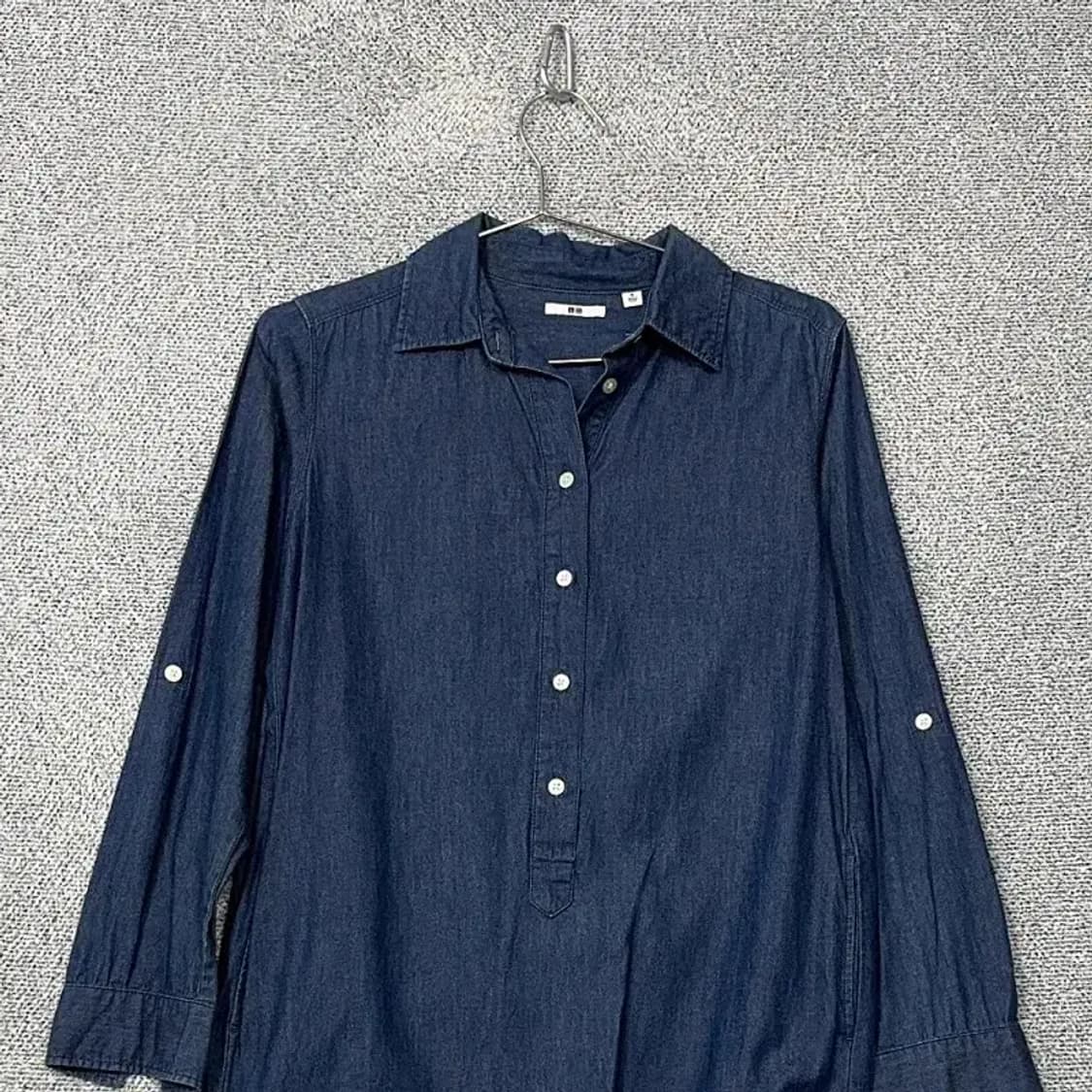 유니클로 진청 캐주얼 셔츠 원피스 M 상품이미지3