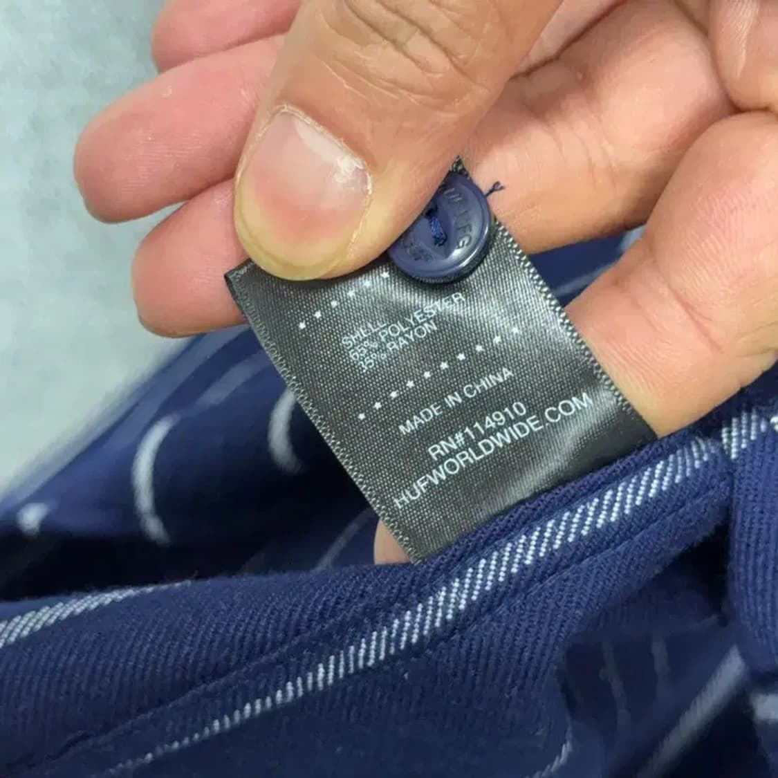 허프 스트라이프 네이비 빅로고 셔츠 M 상품이미지4