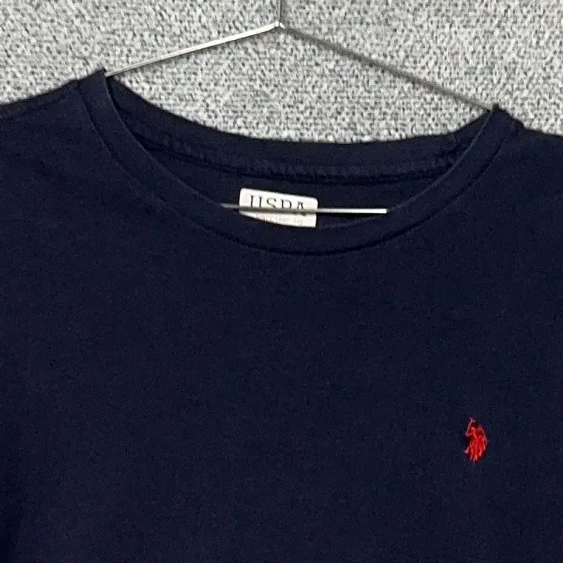 폴로아쎈 네이비 캐주얼 로고 코튼 반팔 티 110 상품이미지3