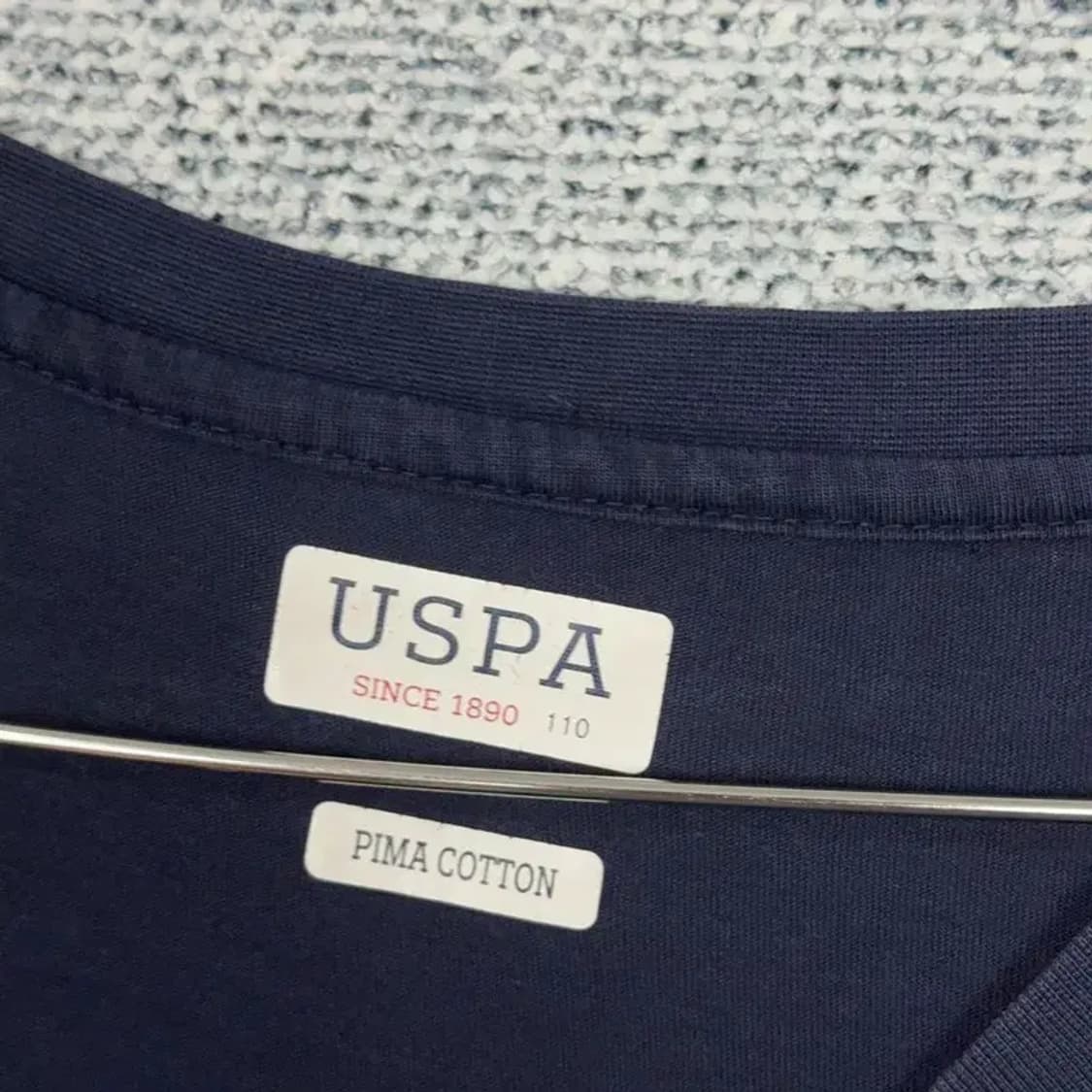 폴로아쎈 네이비 캐주얼 로고 코튼 반팔 티 110 상품이미지6