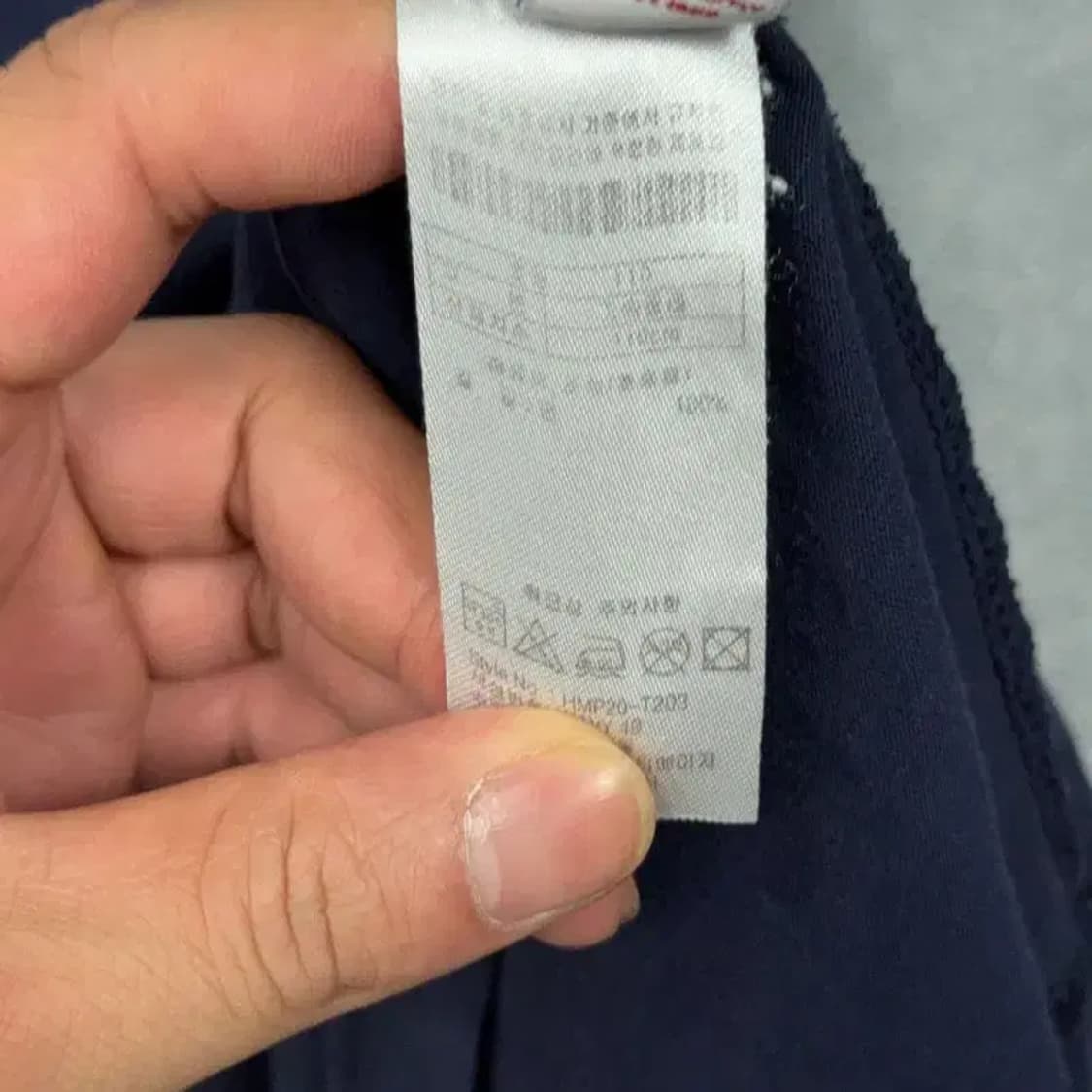 폴로아쎈 네이비 캐주얼 로고 코튼 반팔 티 110 상품이미지7