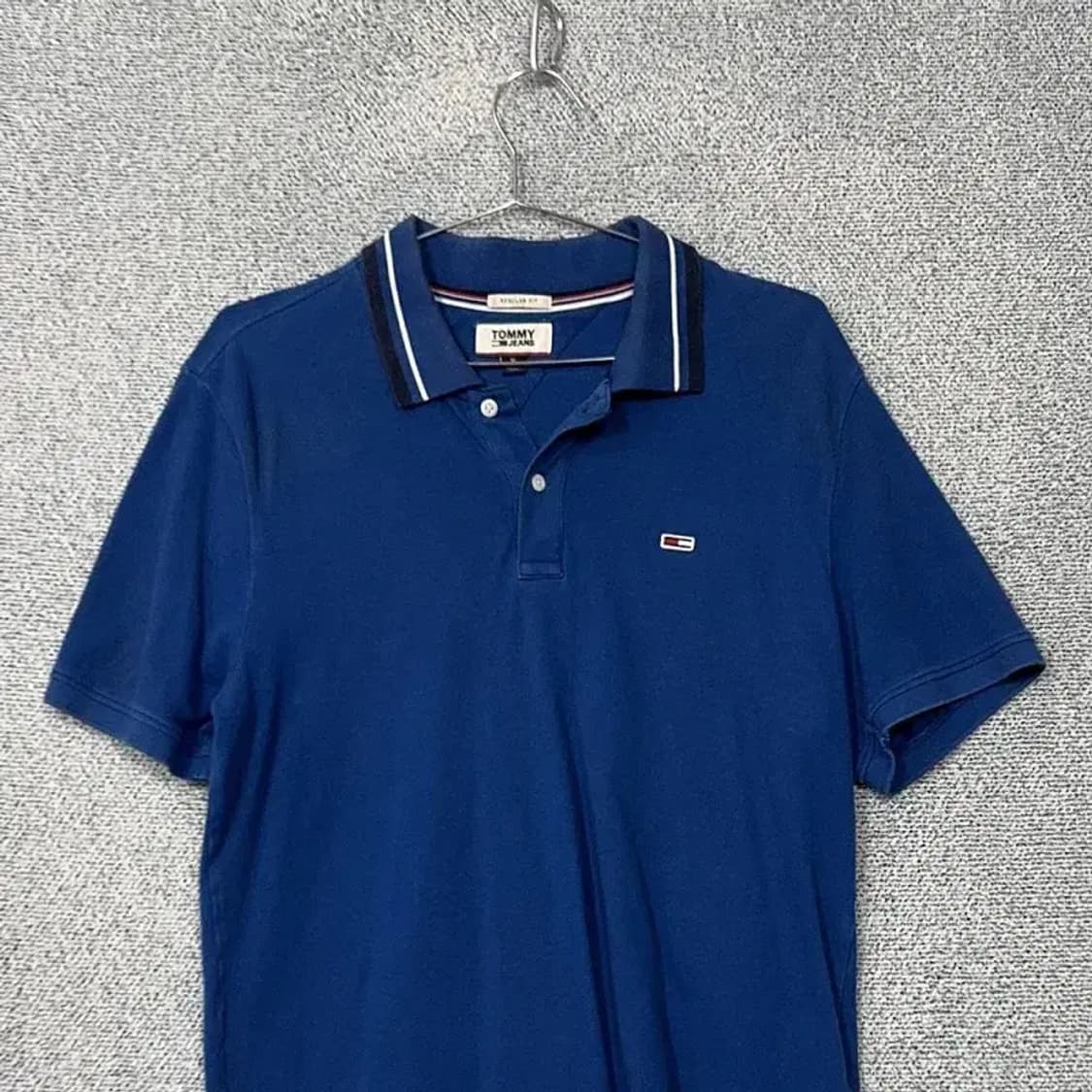 타미힐피거 네이비 심플 로고 남성 반팔 카라티 XL TG/XG 상품이미지3