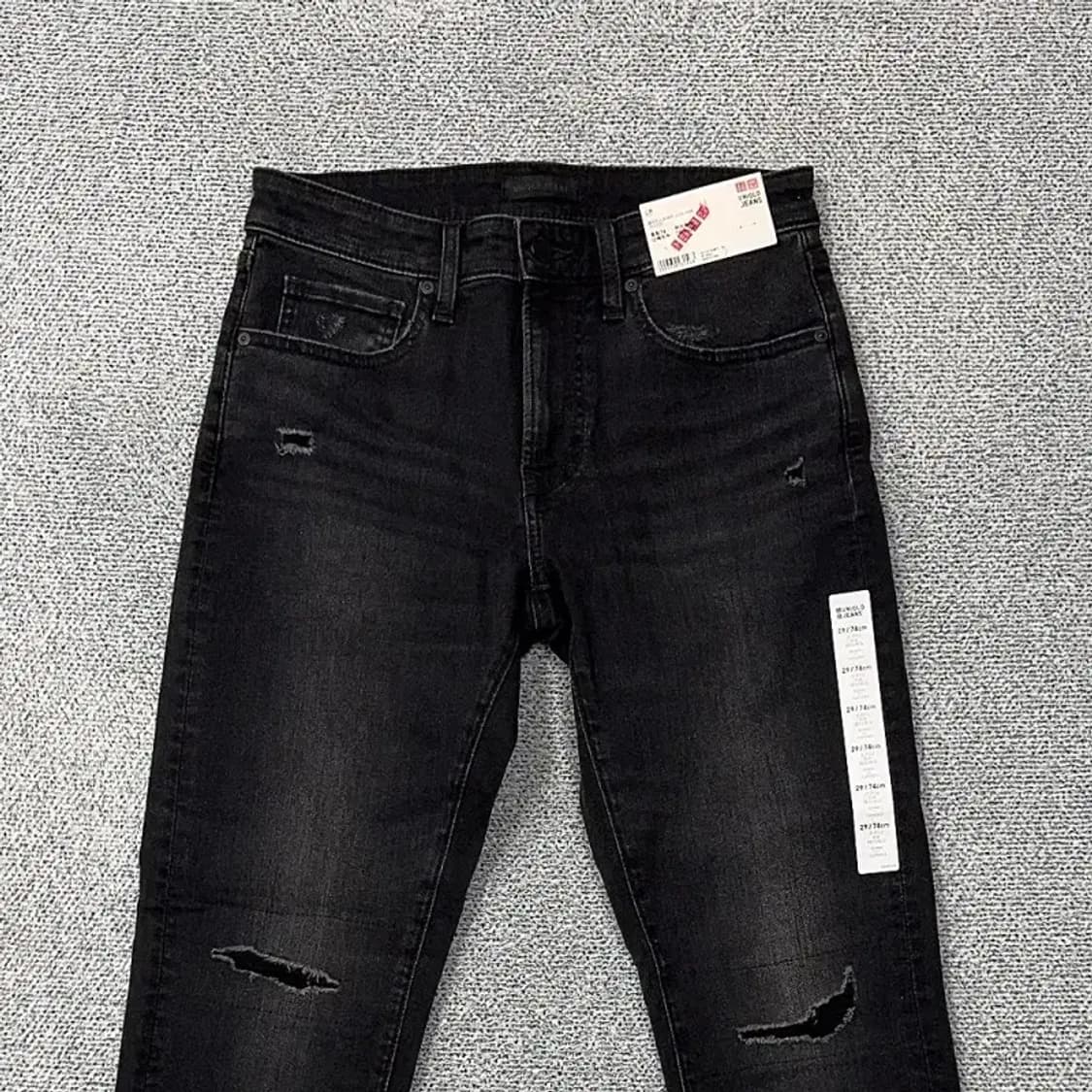[새상품]유니클로 빈티지 흑청 데님팬츠 29 상품이미지3