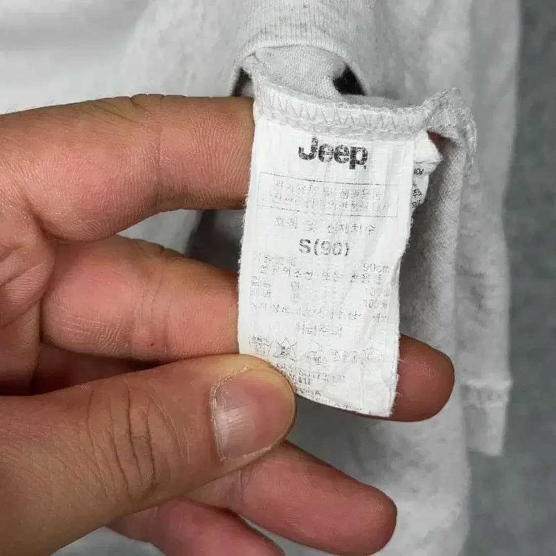 지프 라이트 그레이 루즈핏 로고 반팔 티 S 상품이미지4