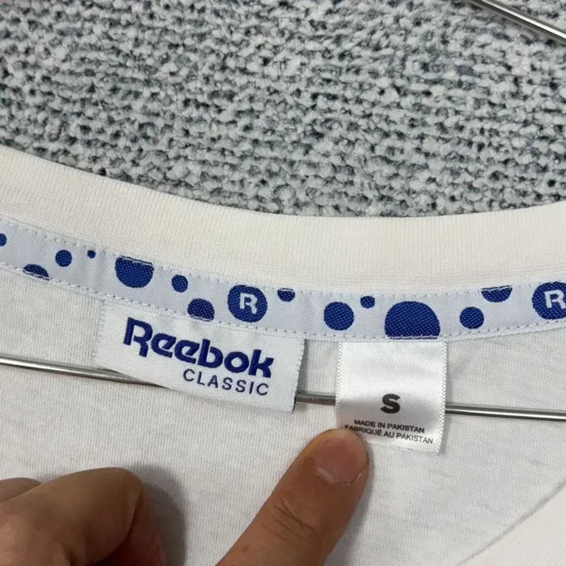 리복 프린팅 화이트 여성 롱 반팔 티 085 상품이미지5