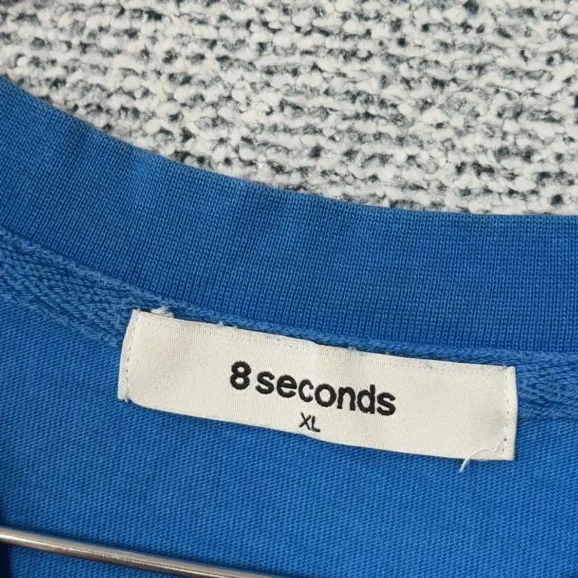 에잇세컨즈 로고 박스핏 블루 반팔 티 XL 상품이미지3