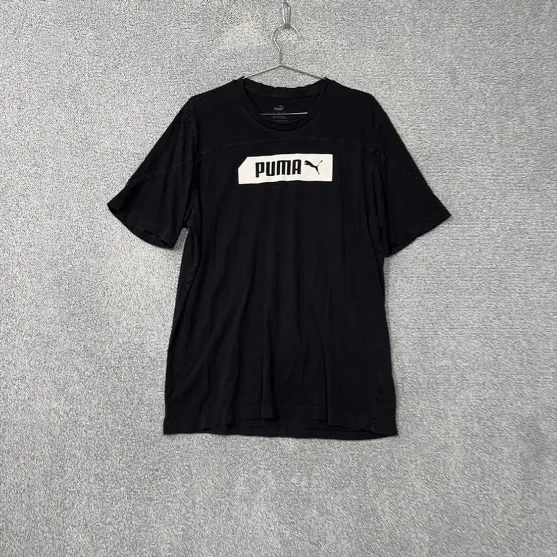 푸마 프린팅 블랙 반팔 티 L 상품이미지1