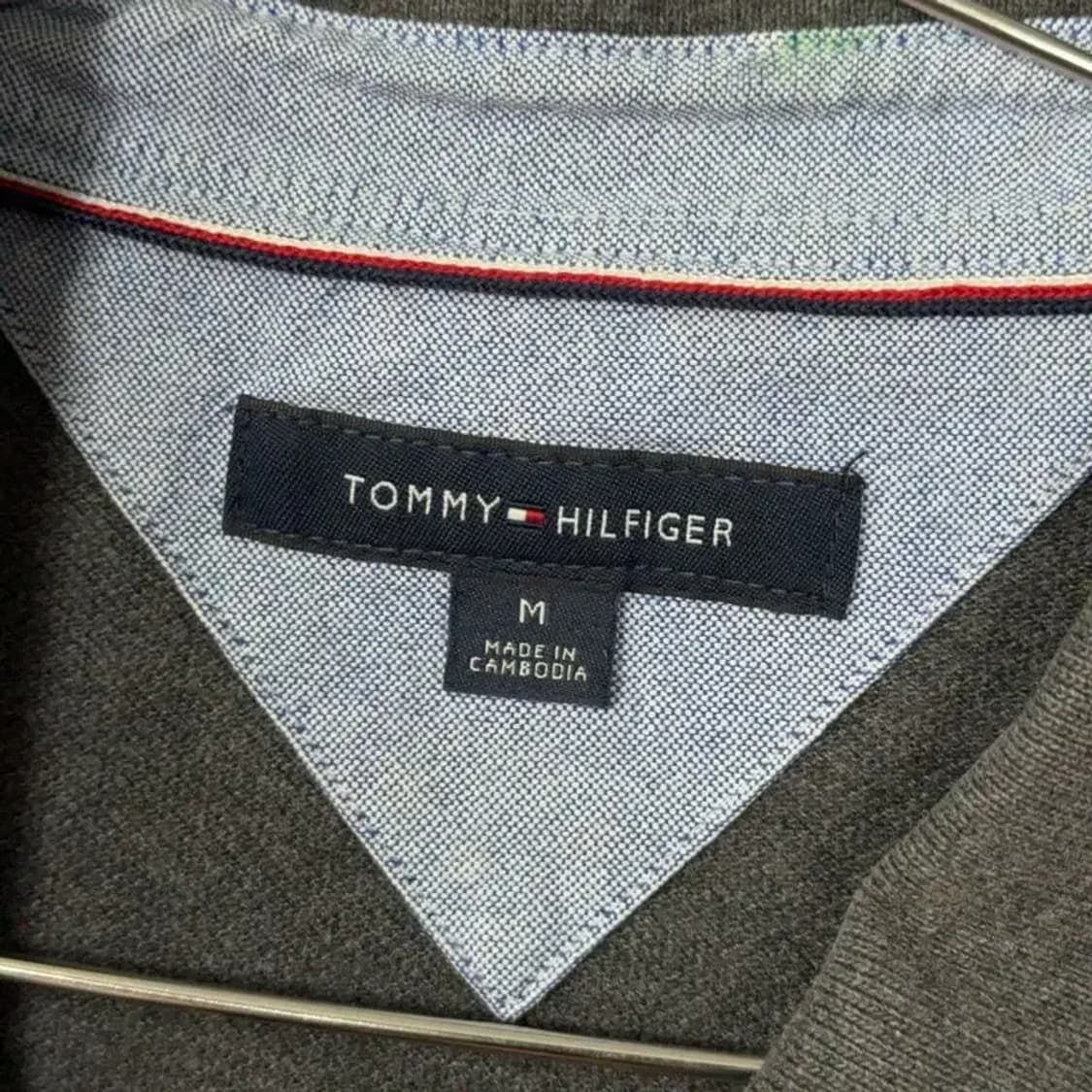 타미힐피거 그레이 로고 반팔 카라티 M 상품이미지3