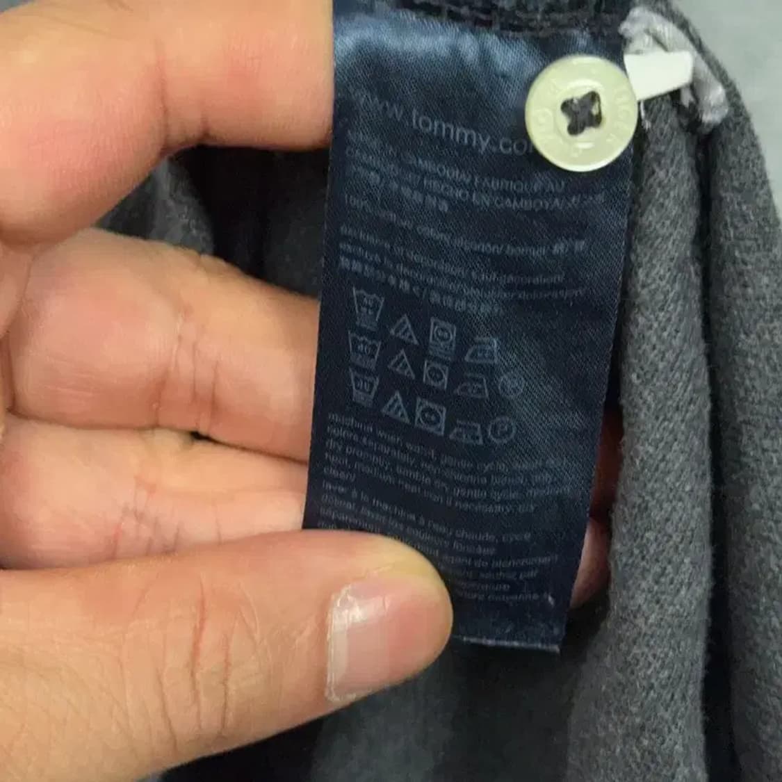 타미힐피거 그레이 로고 반팔 카라티 M 상품이미지4