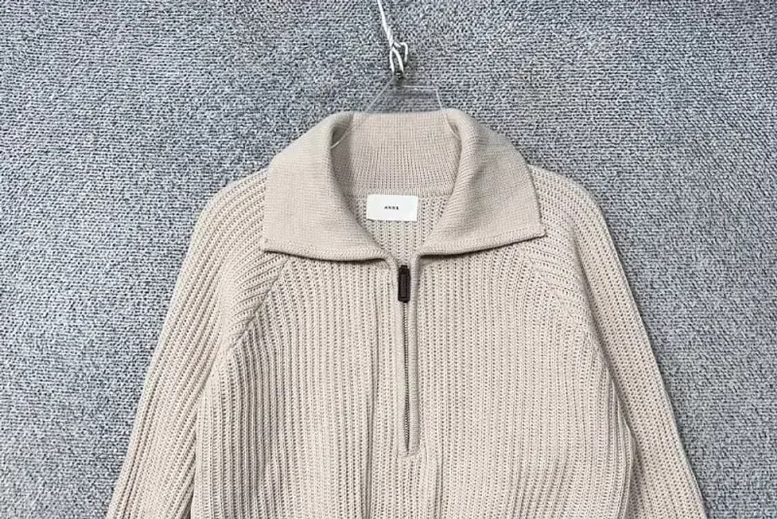 여성 크림 빅카라 반집업 니트 FREE 상품이미지3