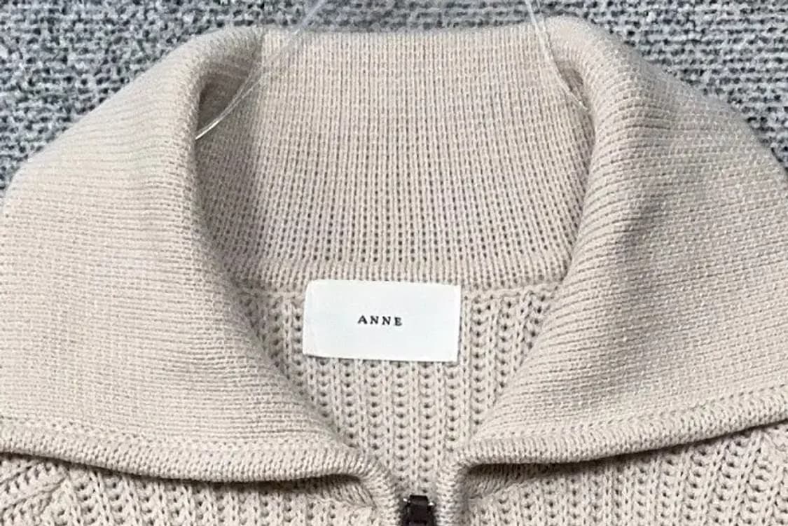 여성 크림 빅카라 반집업 니트 FREE 상품이미지5