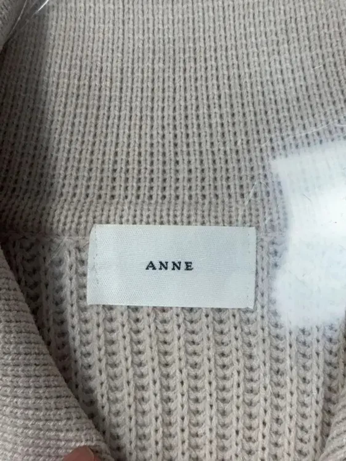 여성 크림 빅카라 반집업 니트 FREE 상품이미지6