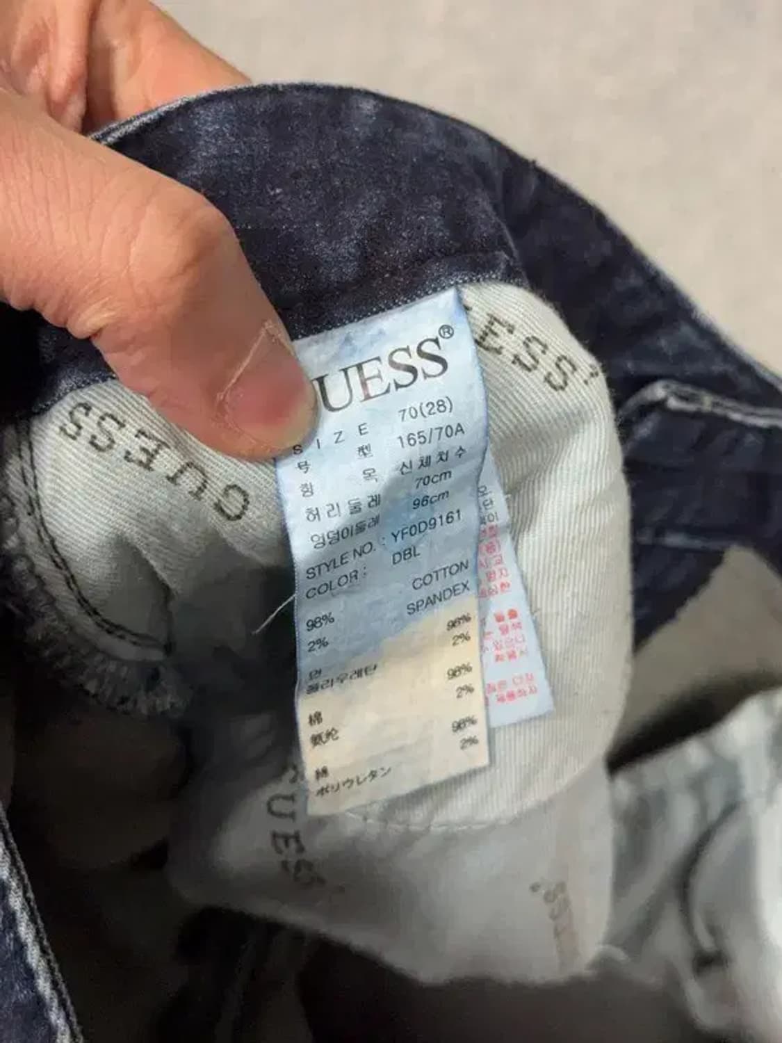 게스 삼각 로고 워싱 스키니진 70(28) 상품이미지9