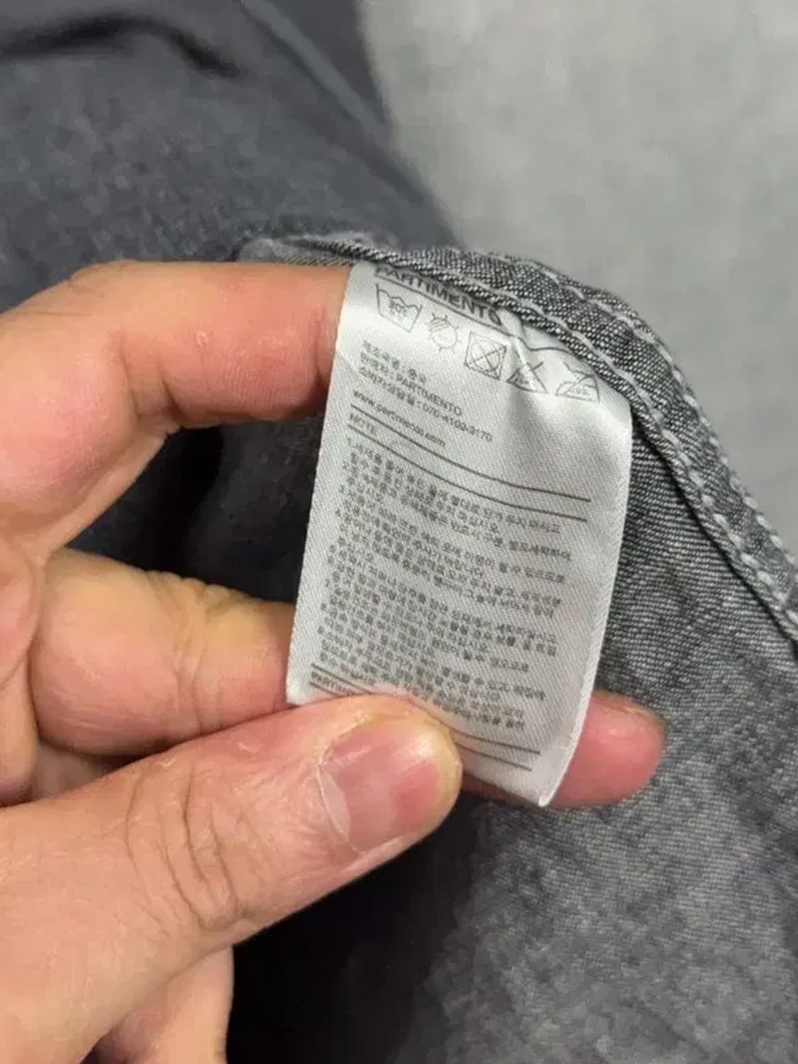 파르티멘토 흑청 데님 오버핏 셔츠 XL 상품이미지8