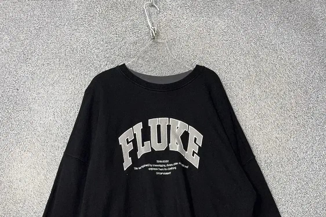 플루크 프린팅 블랙 맨투맨 L 상품이미지3