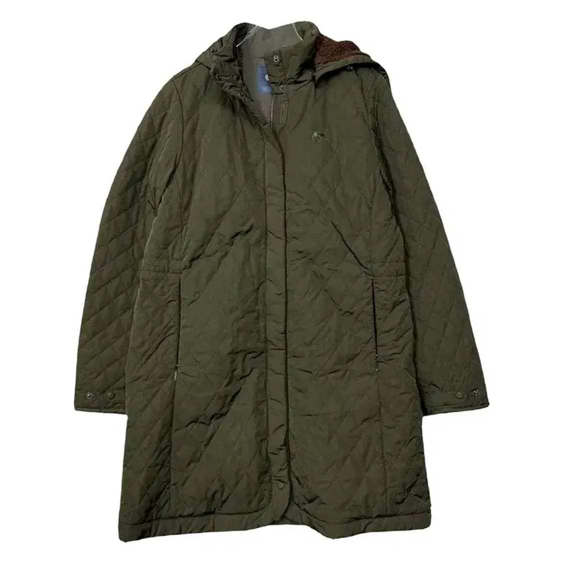 네파 카키 로고 누빔 퀄팅 경량 롱패딩 100 상품이미지1