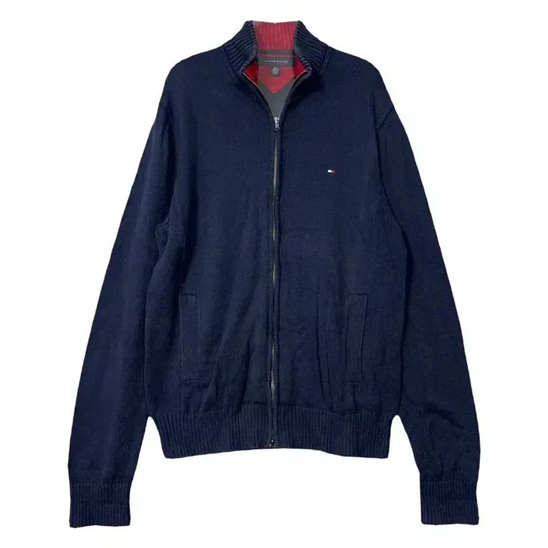 타미힐피거 네이비 로고 코튼 니트 집업 M 상품이미지1