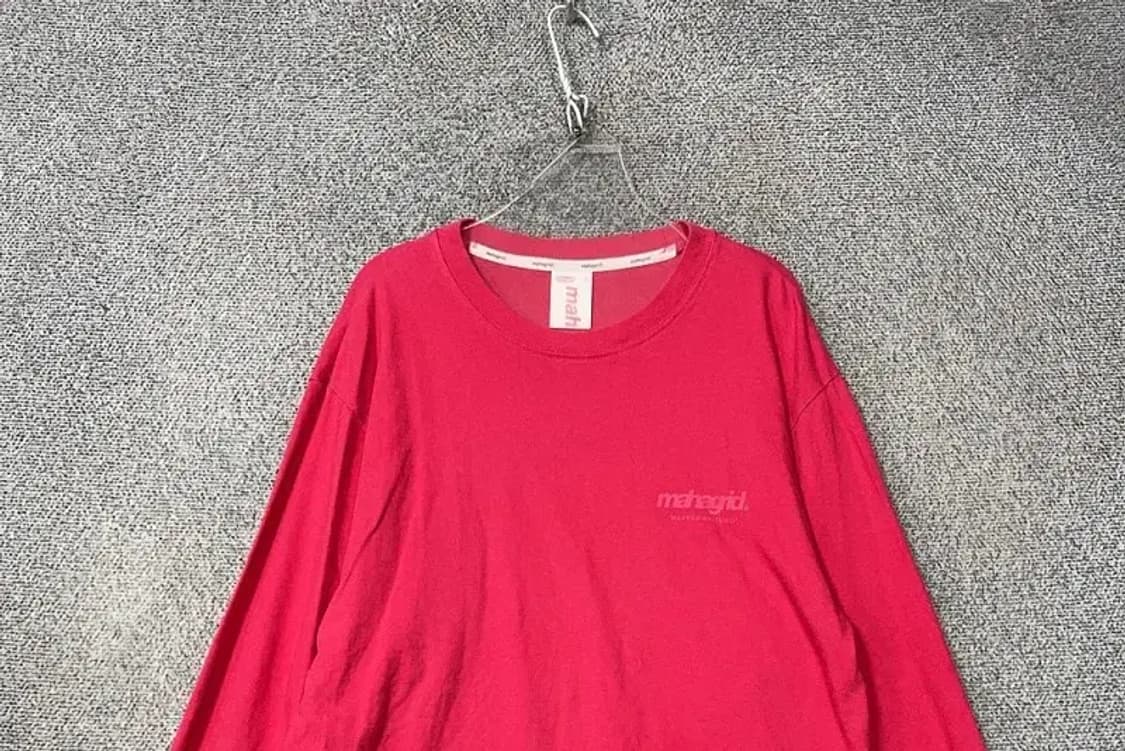 마하그리드 레드 형광 로고 슬리브 긴팔티 S 상품이미지3