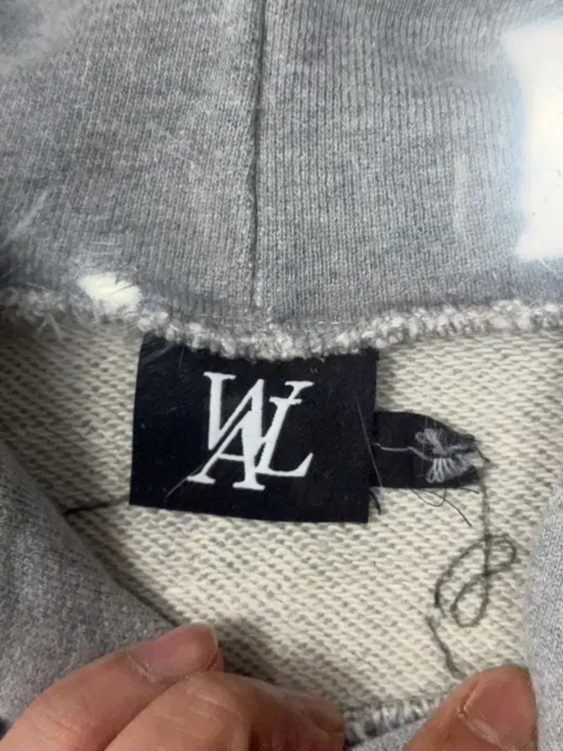 우알롱 라이트 그레이 로고 후드티 XL 상품이미지5