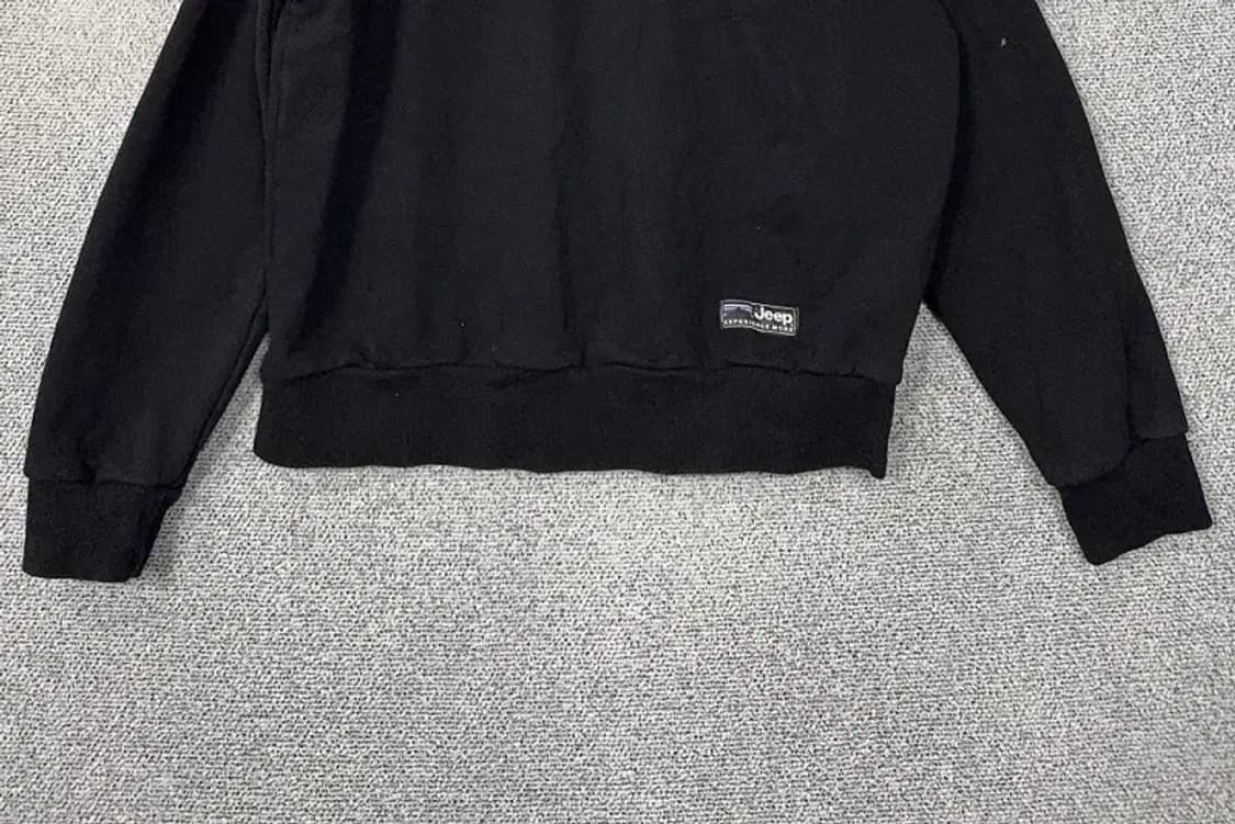 지프 블랙 루즈핏 로고 프린팅 반집업 맨투맨 L 상품이미지4