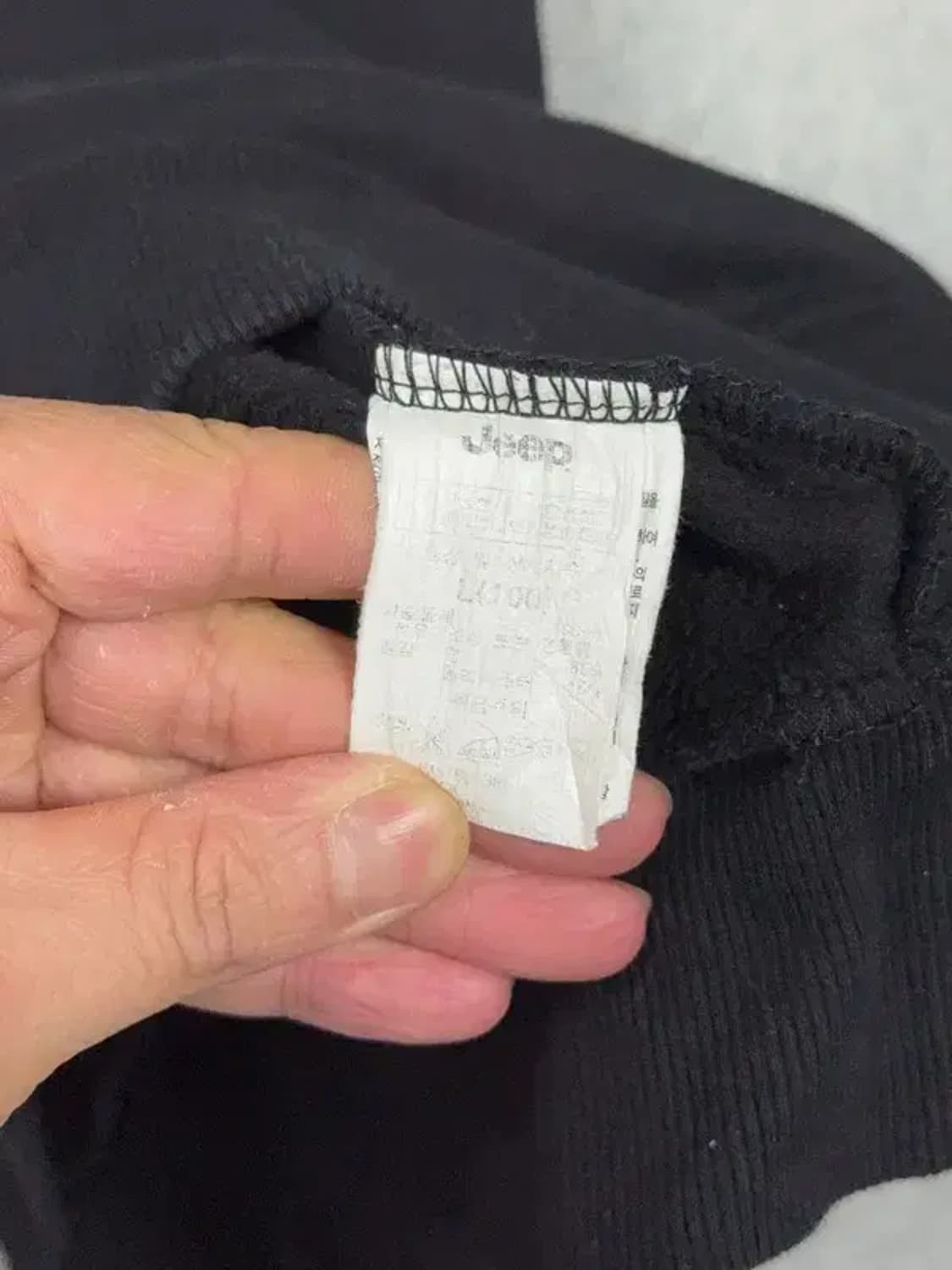 지프 블랙 루즈핏 로고 프린팅 반집업 맨투맨 L 상품이미지8