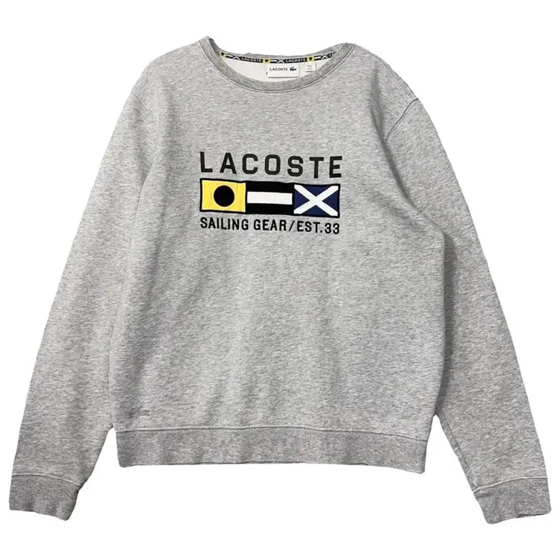 라코스테 프린팅 라이트 그레이 맨투맨 95 상품이미지1