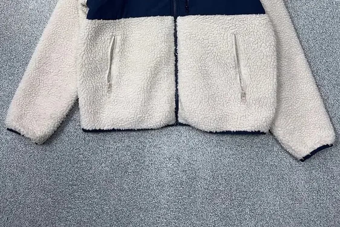 휠라 크림 화이트 양털 뽀글이 후리스 자켓 LARGE 상품이미지4