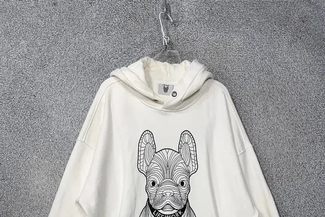 라이프워크 프린팅 크림 후드티 L 상품이미지3