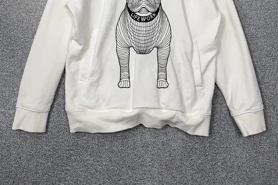 라이프워크 프린팅 크림 후드티 L 상품이미지4