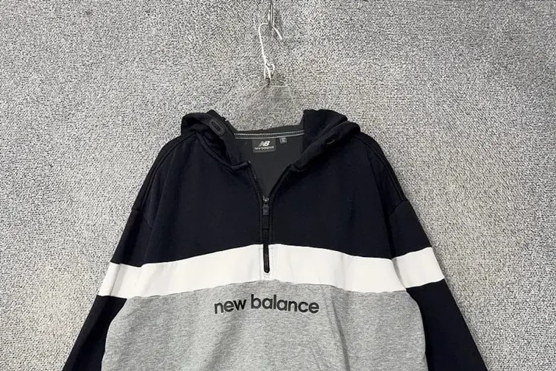 뉴발란스 로고 반집업 후드티 XL 상품이미지3