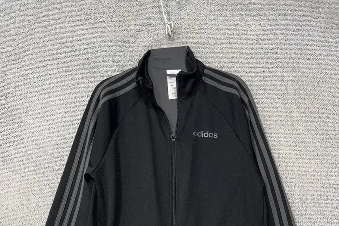 아디다스 블랙 로고 삼선 집업 저지 M 상품이미지3